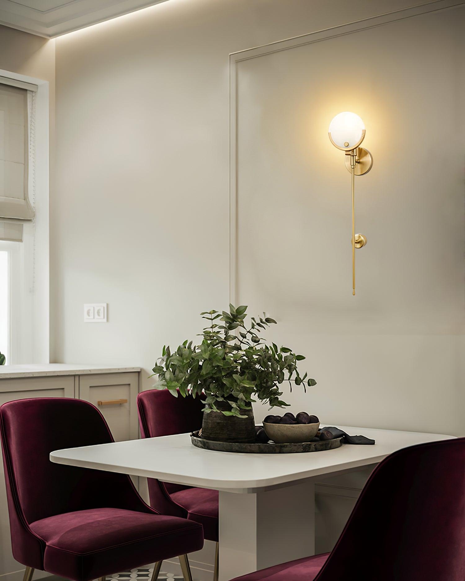 Ava Brass Alabaster Wall Lamp T1612