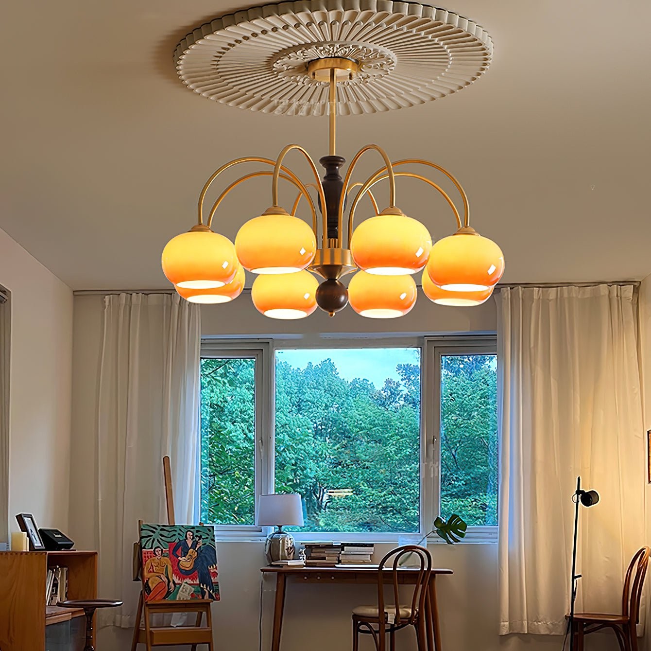 Retro Bauhaus Arch Chandelier M578
