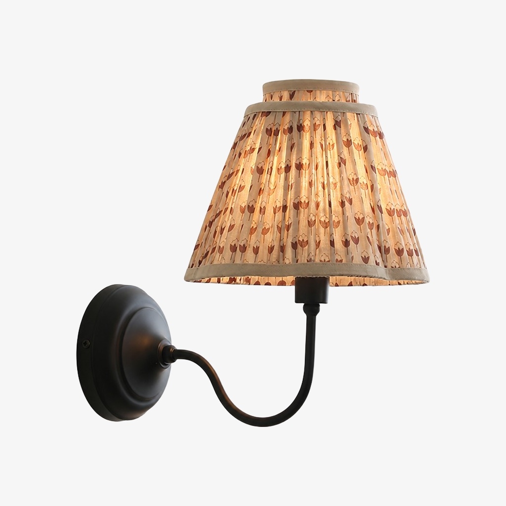 Solmire Contemporary Wall Light - Tailored Fabric Metal Wall Fixture for Bedroom and Hallway T2215
