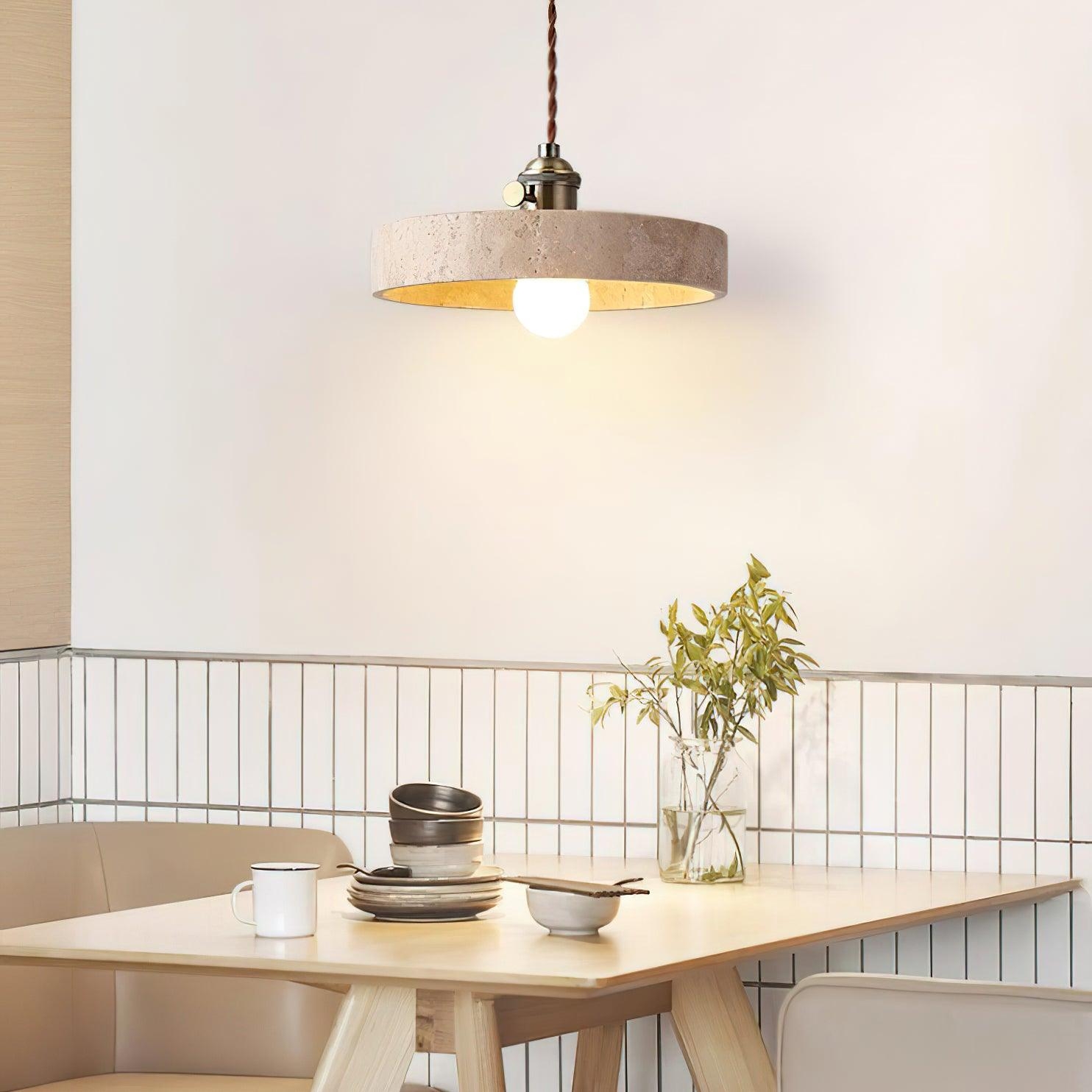 Alagusmo Minimalist Travertine Pendant Light T2116