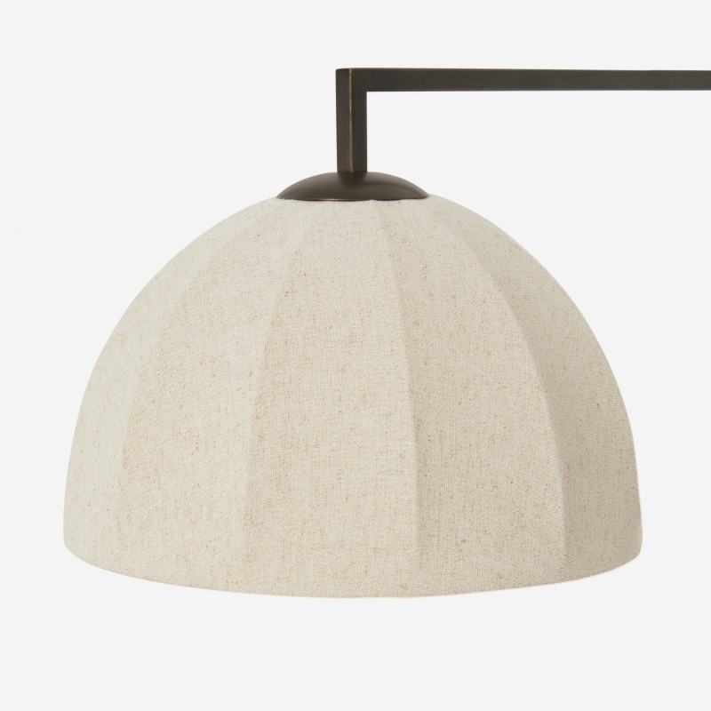 Lumarys Swing-Arm Sconce - Sculptural Linen Shade Wall Lamp in Organic Style for Living or Bedroom T695