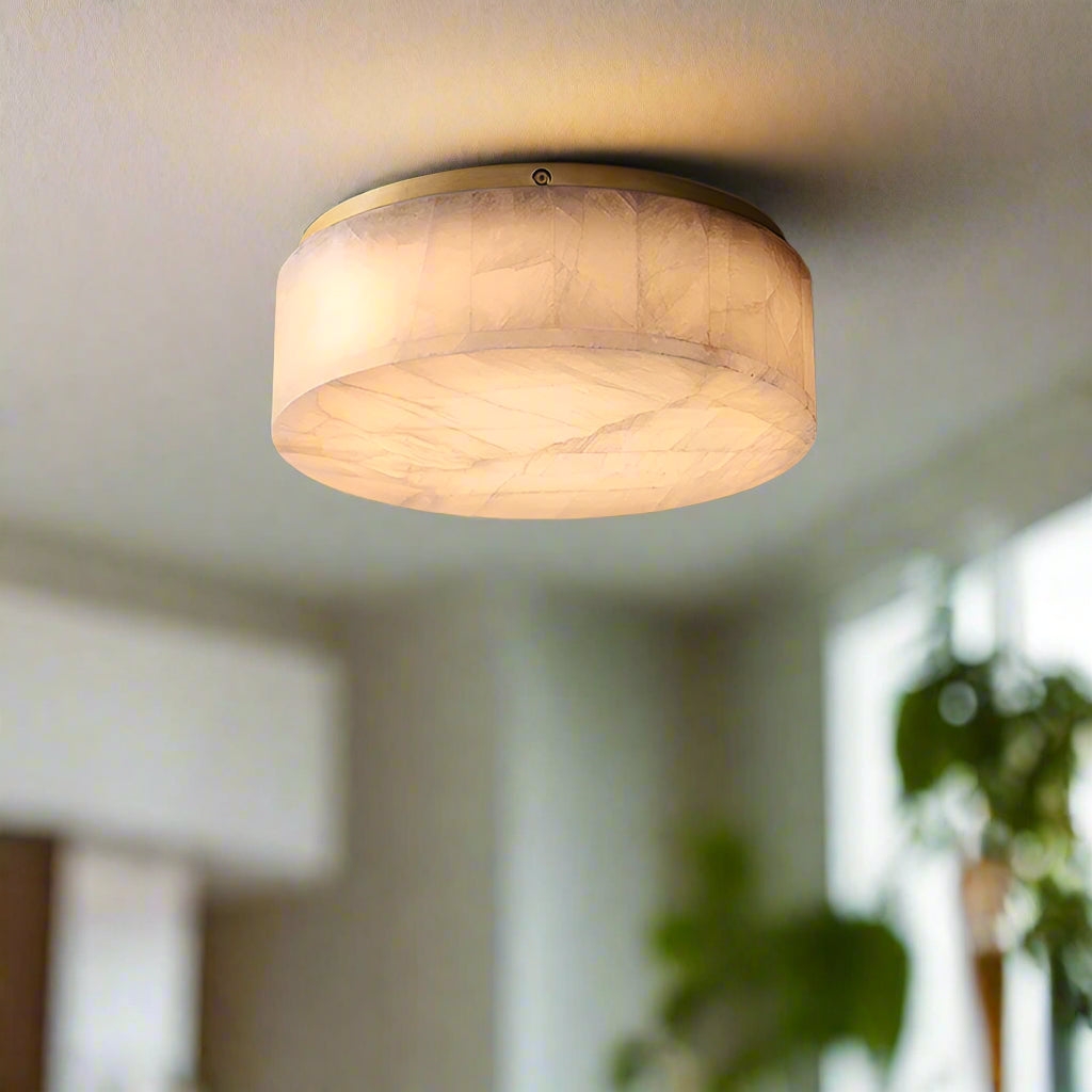 Rivage Alabaster Minimalist Ceiling Light T2172