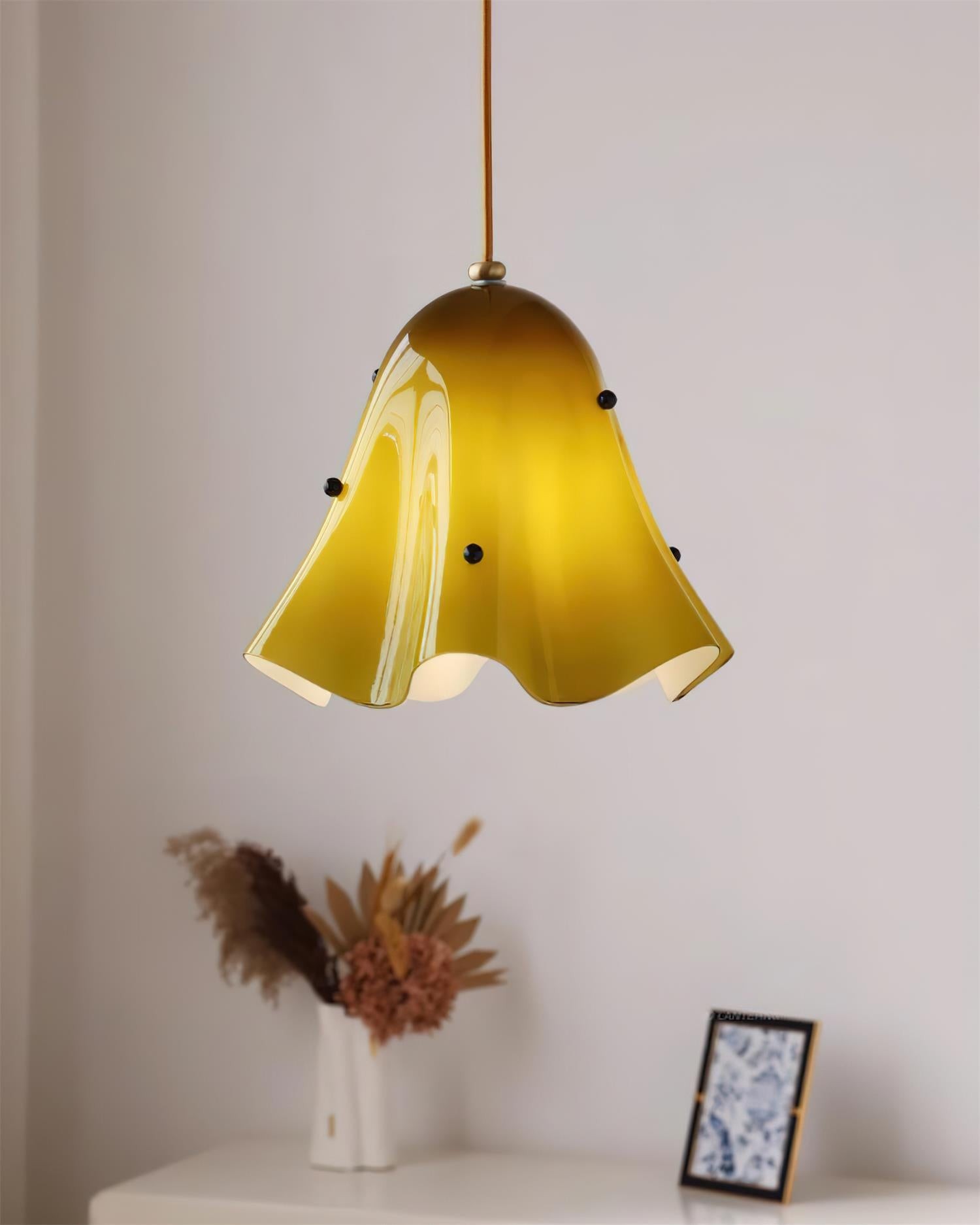 Bellina Wavy Edge Glass Pendant - French Style Light for Kitchen T279