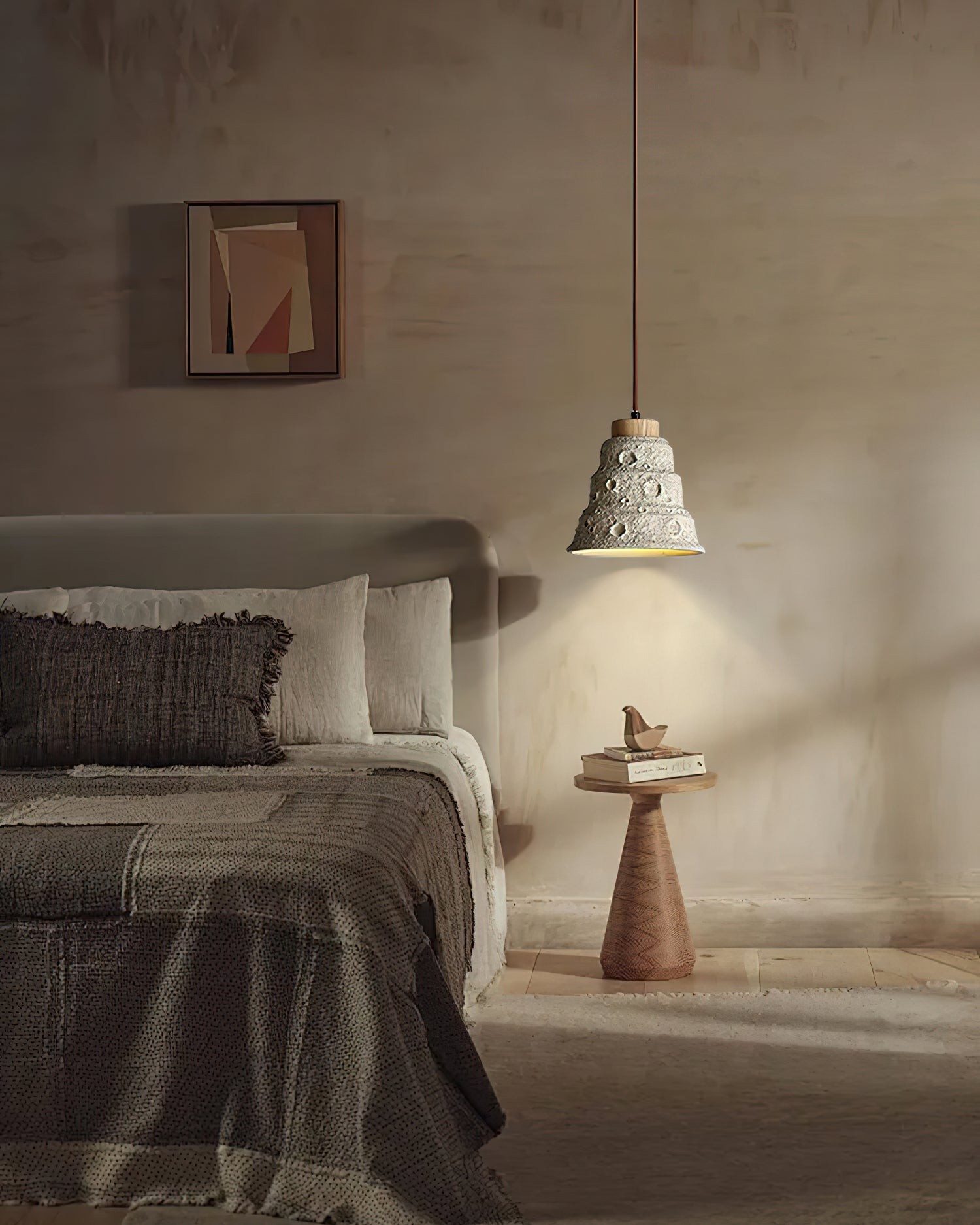Japanese Wabi Sabi Cement Bell Shape Pendant Light G63