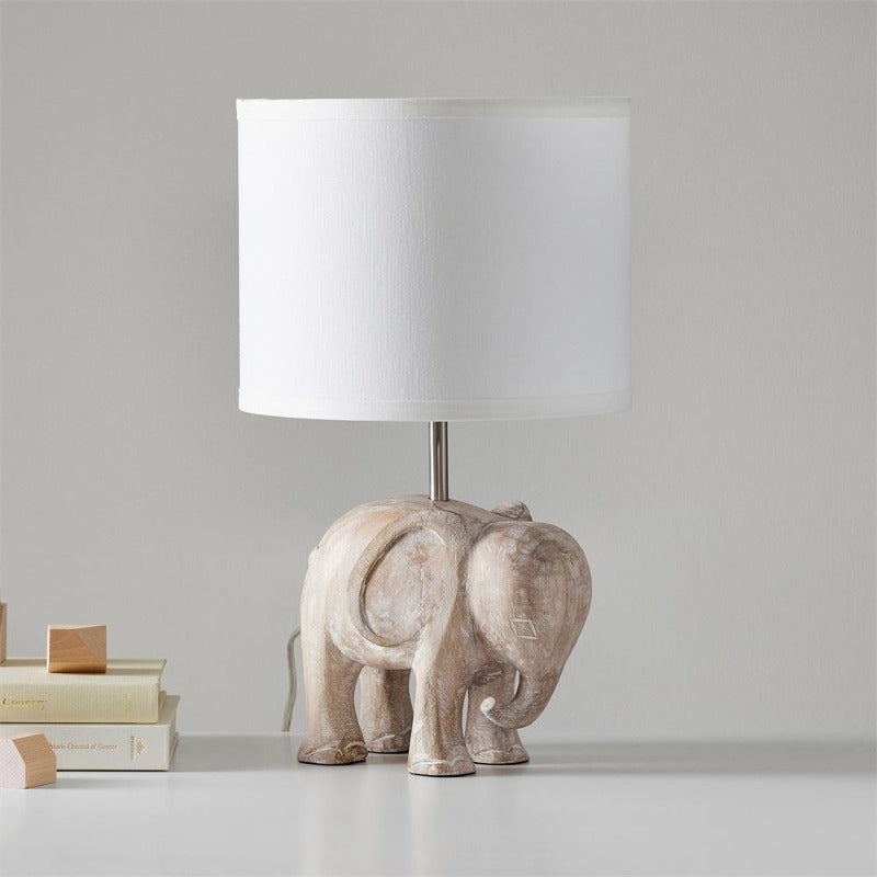 Carved Wood Animal Table Lamp T1745