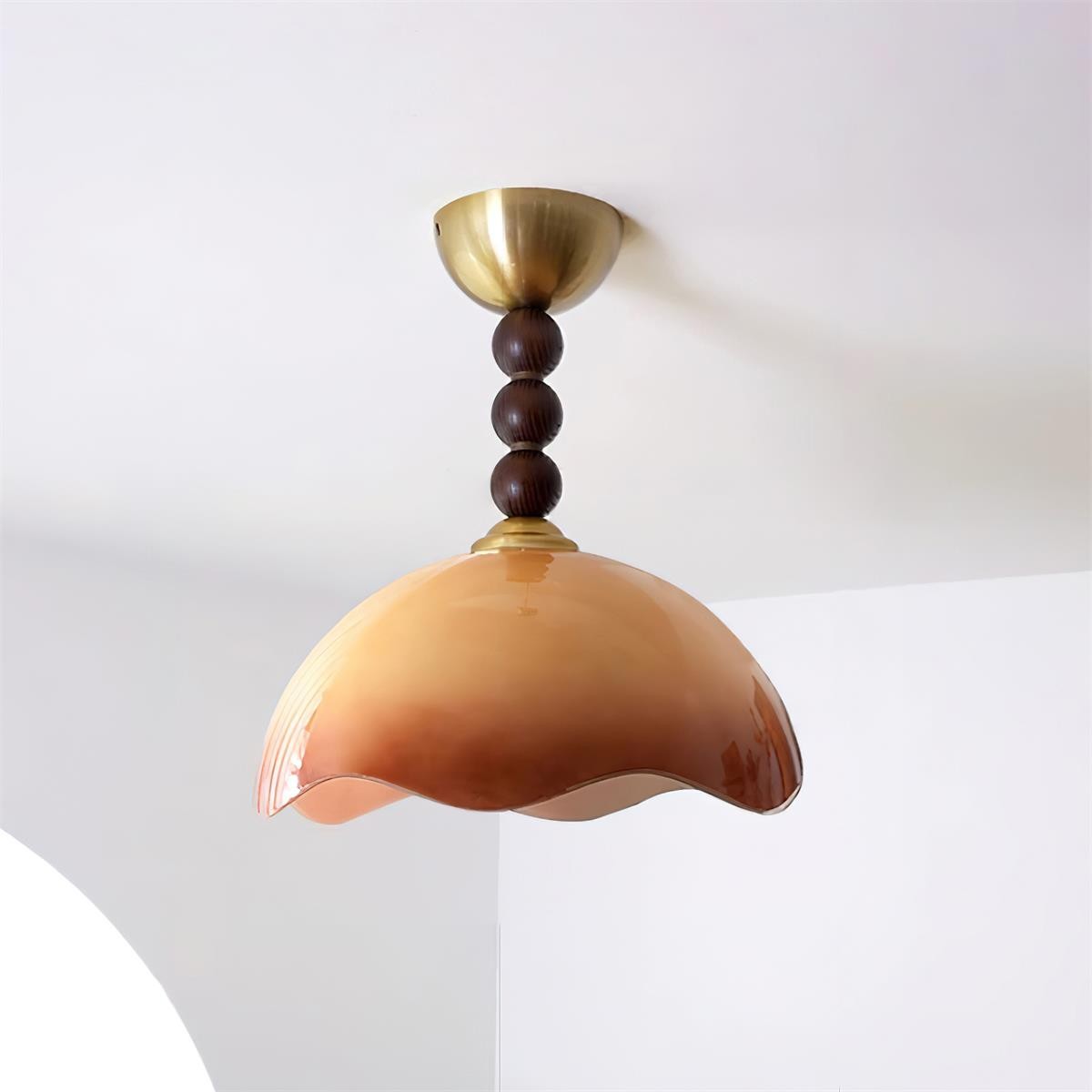 Vintage Cream Eggshell Wave Ceiling Light M82