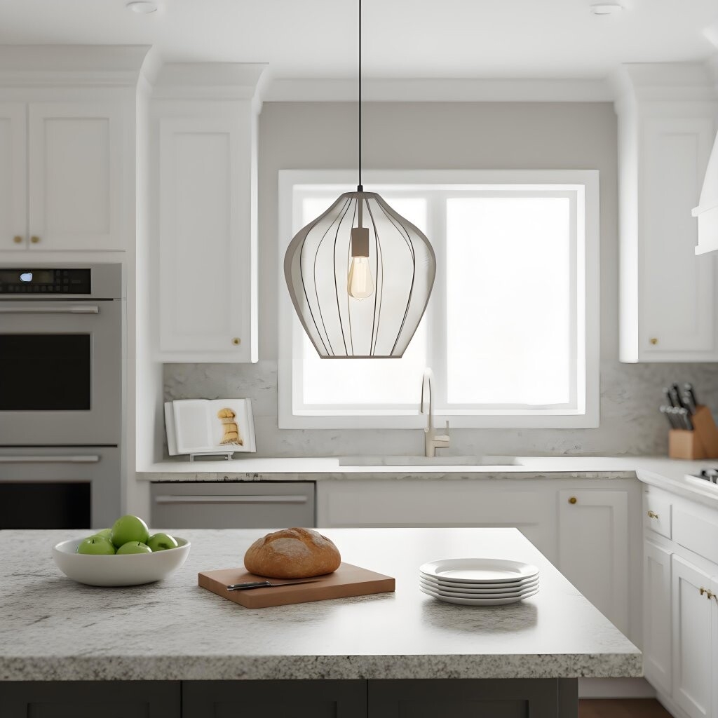 Lumifil Modern Mesh Pendant Light - Hanging Fabric Lghts are Suitable for Dining Rooms or Kitchen Islands T794