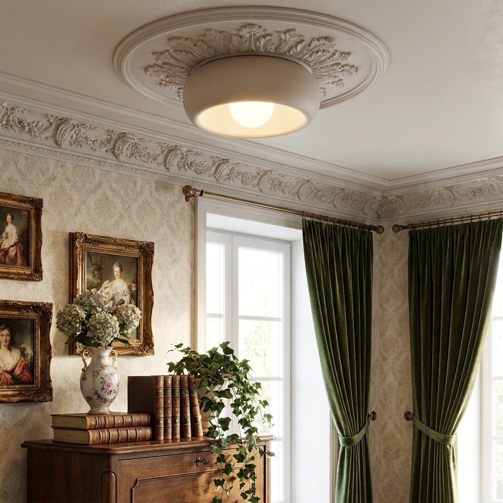 Aurelox Round Flush Mount Ceiling Light Clean Geometric Fixture - Contemporary Indoor Lighting T1145
