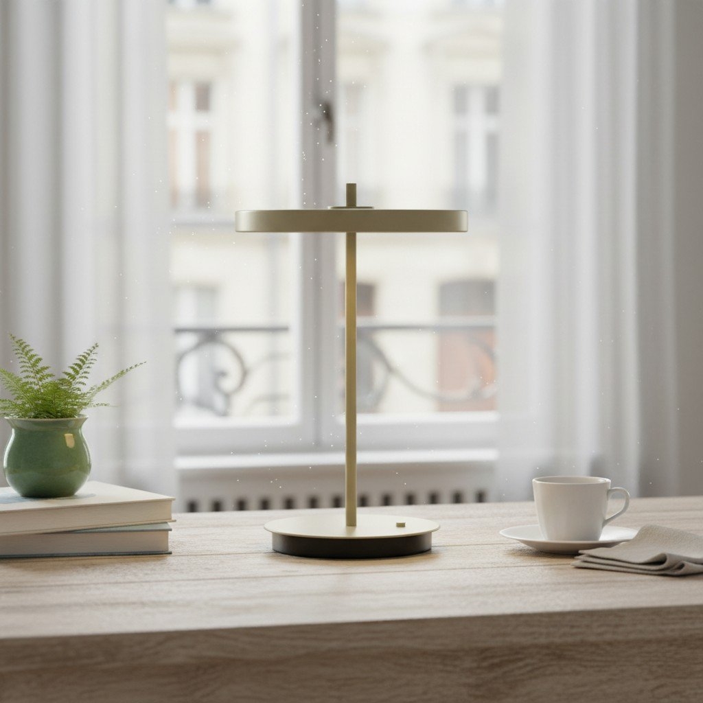 Astris Minimalist Metal Table Lamp - Contemporary Desk & Bedside Accent Lighting T581