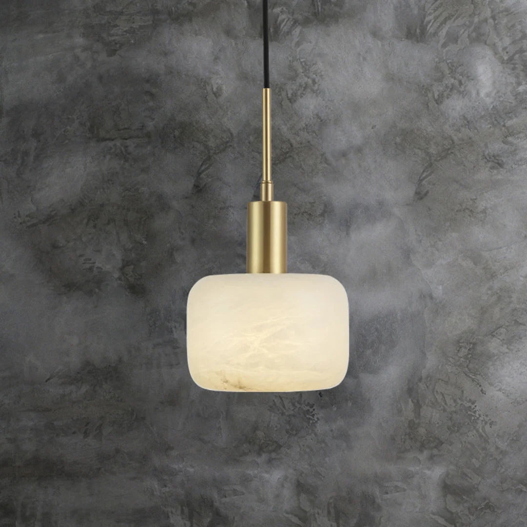 Velia Acorn Alabaster Minimalist Pendant Light T2168
