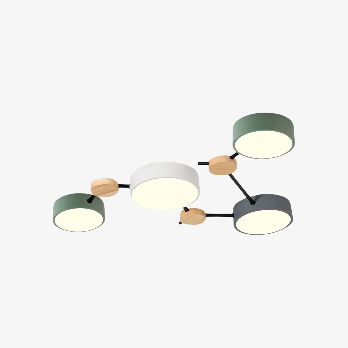 Modern LED Ceiling Lamp - Stylish Wood Disc with Branch Design for Bedroom S379