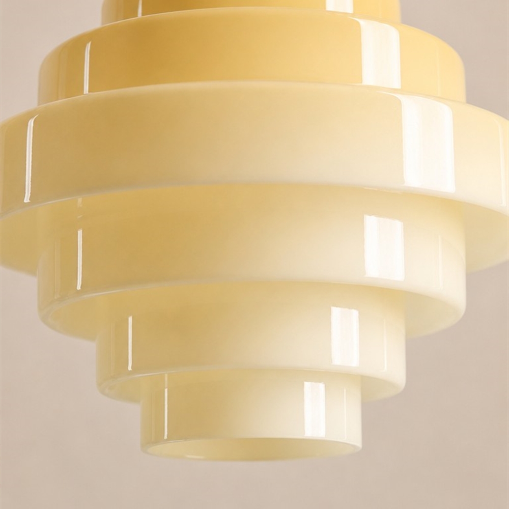 Sanenos Retro Geometric Glass Pendant Light - Gradient Glass Shade for Living or Dining Room T2193