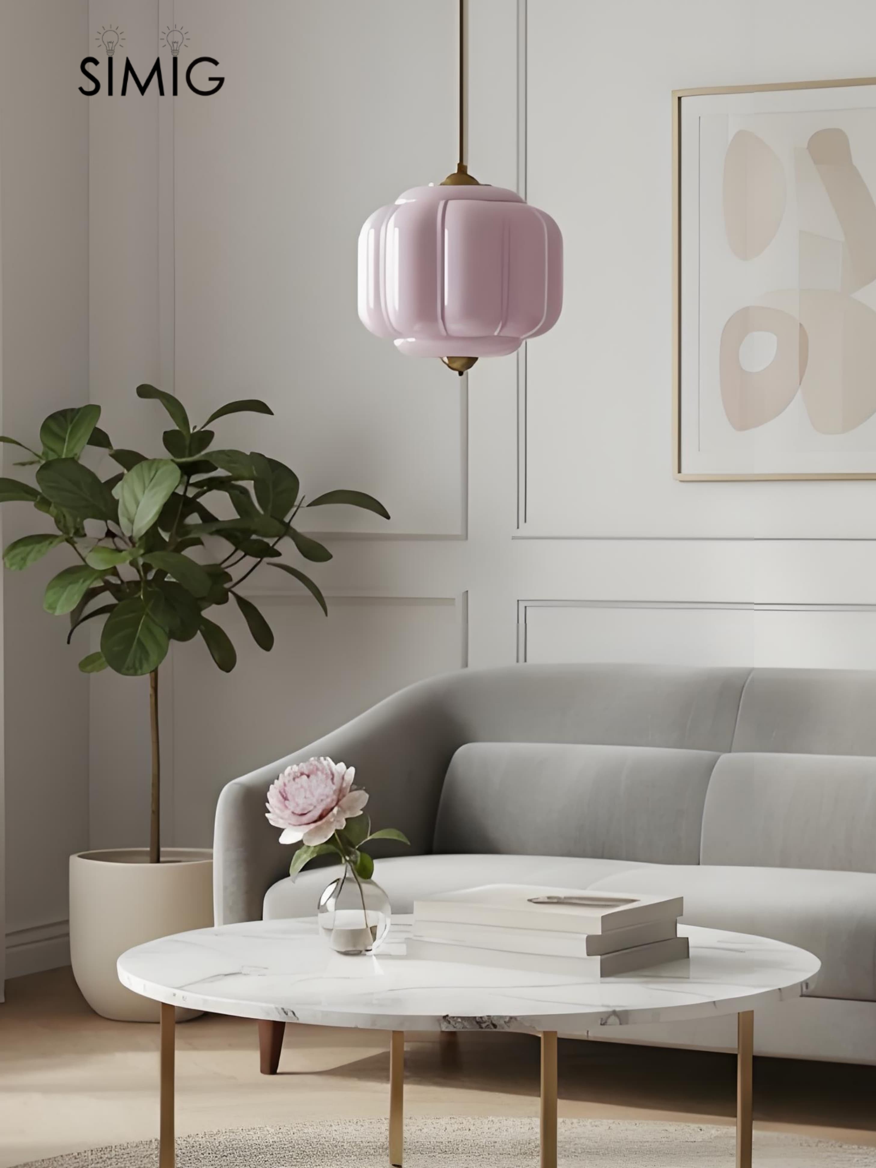 Eloise Vintage Milk Glass Pendant Light - Chic Retro Lighting for Dining Rooms S215