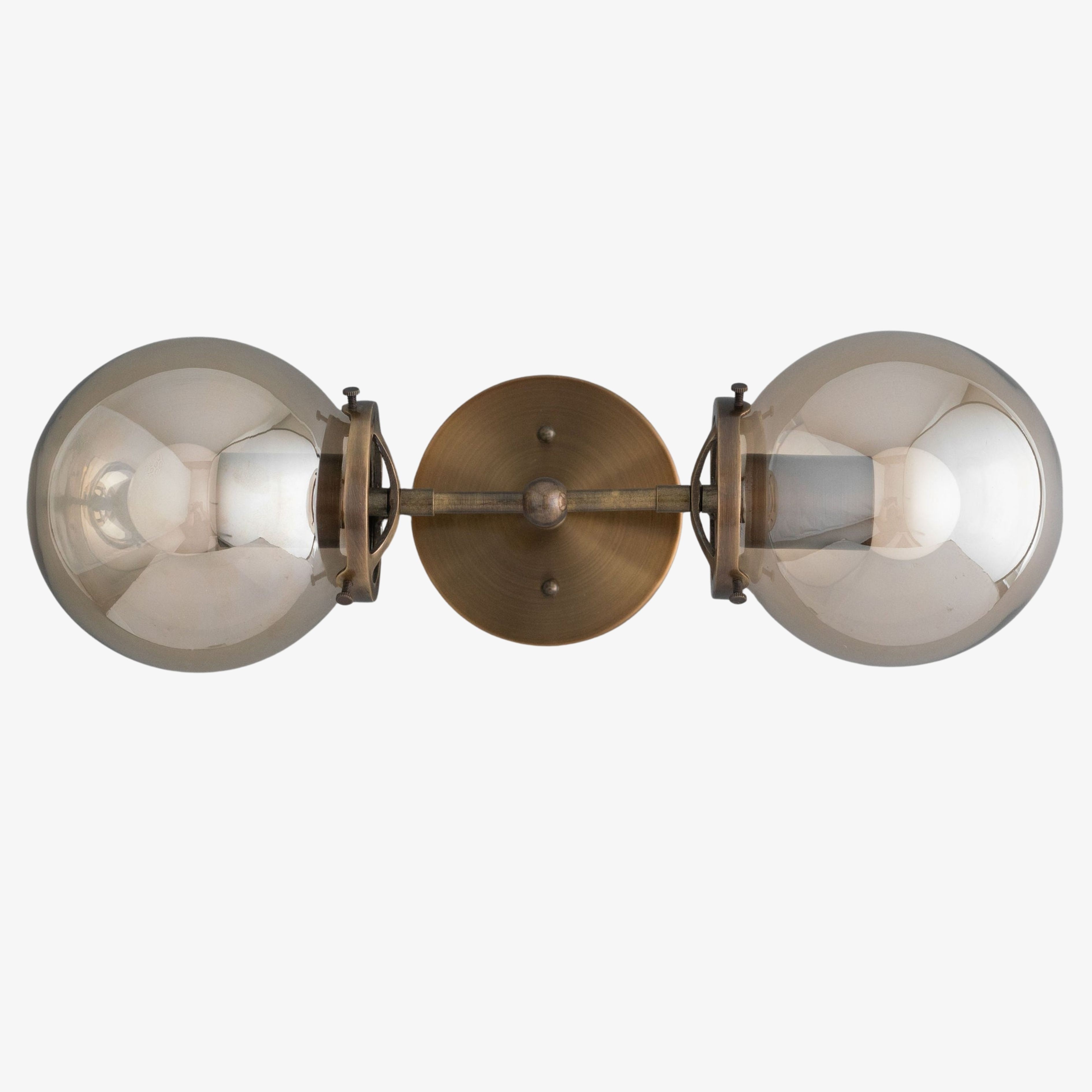 Lumio Globe Double Globe Vanity Wall Light - Rustic Farmhouse Bathroom Wall Fixture T336