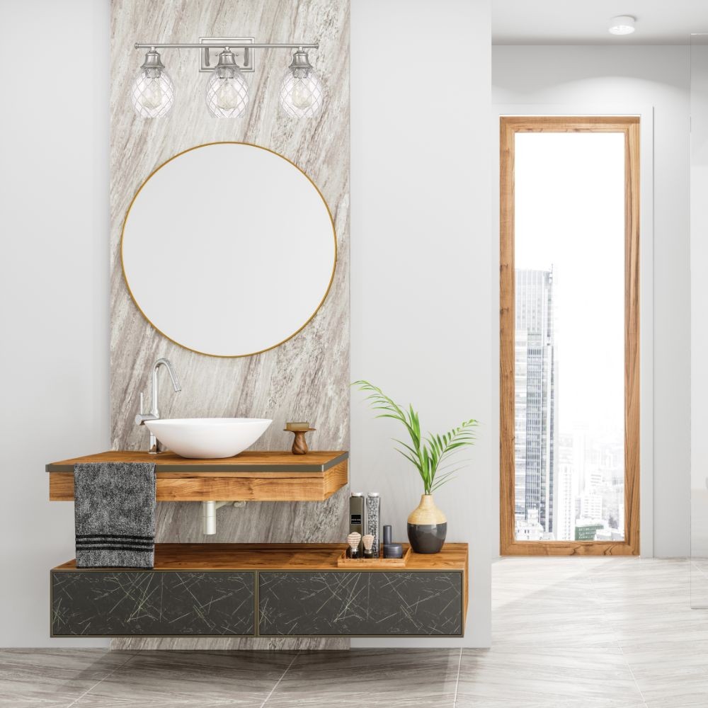 Modern Farmhouse Brushed Nickel Glass Wall Light S147