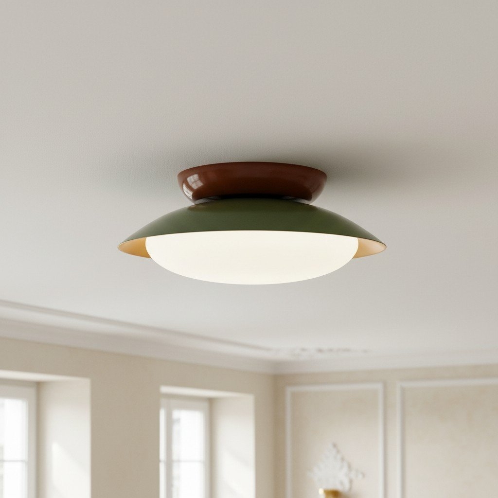 Heliora Dome Ceiling Light - Modern Metal and PE for Bedroom T537