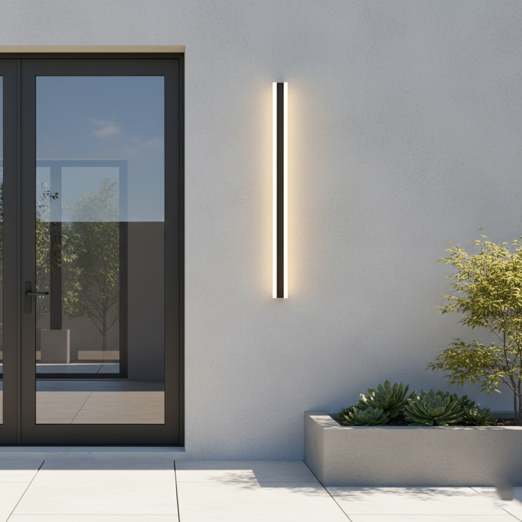 Edge Smooth Minimalist Linear Metal Outdoor Wall Lamp T2189