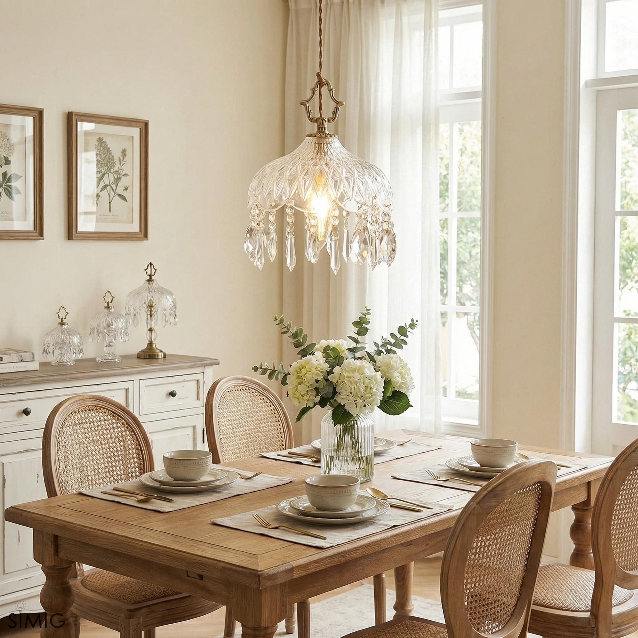 Norivo Crystal Pendant - Refined  Crystal Shade for Dining Areas T1102