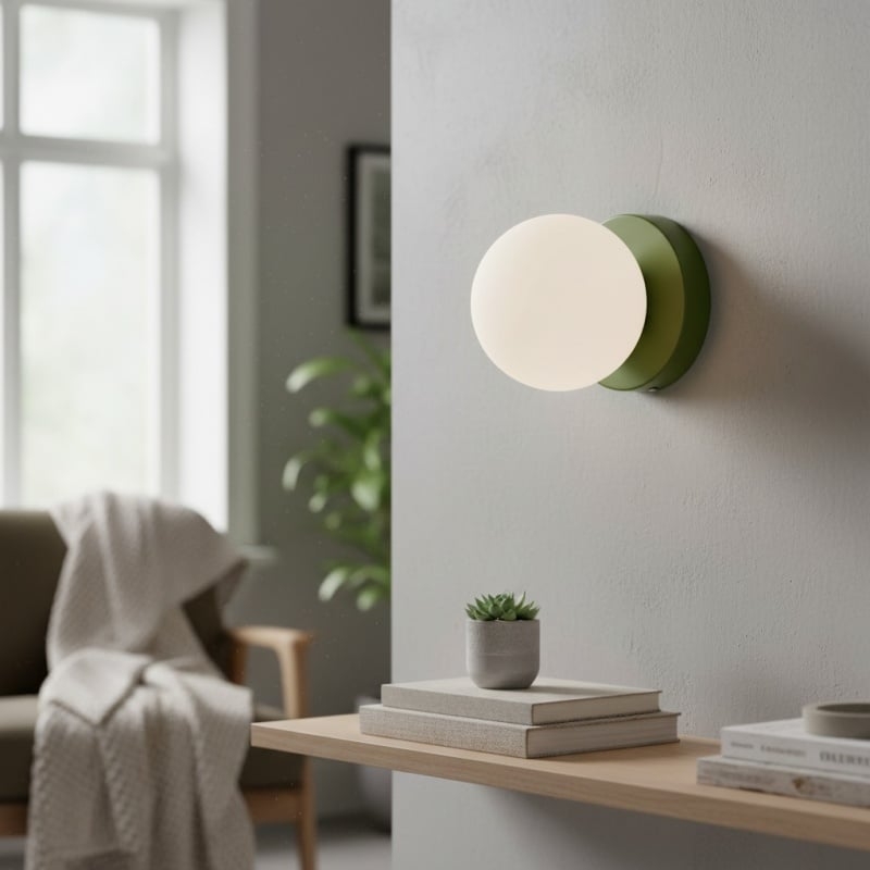 Nuevola Round Wall Lamp - Modern Metal and Glass for Hallways and Living Rooms T528