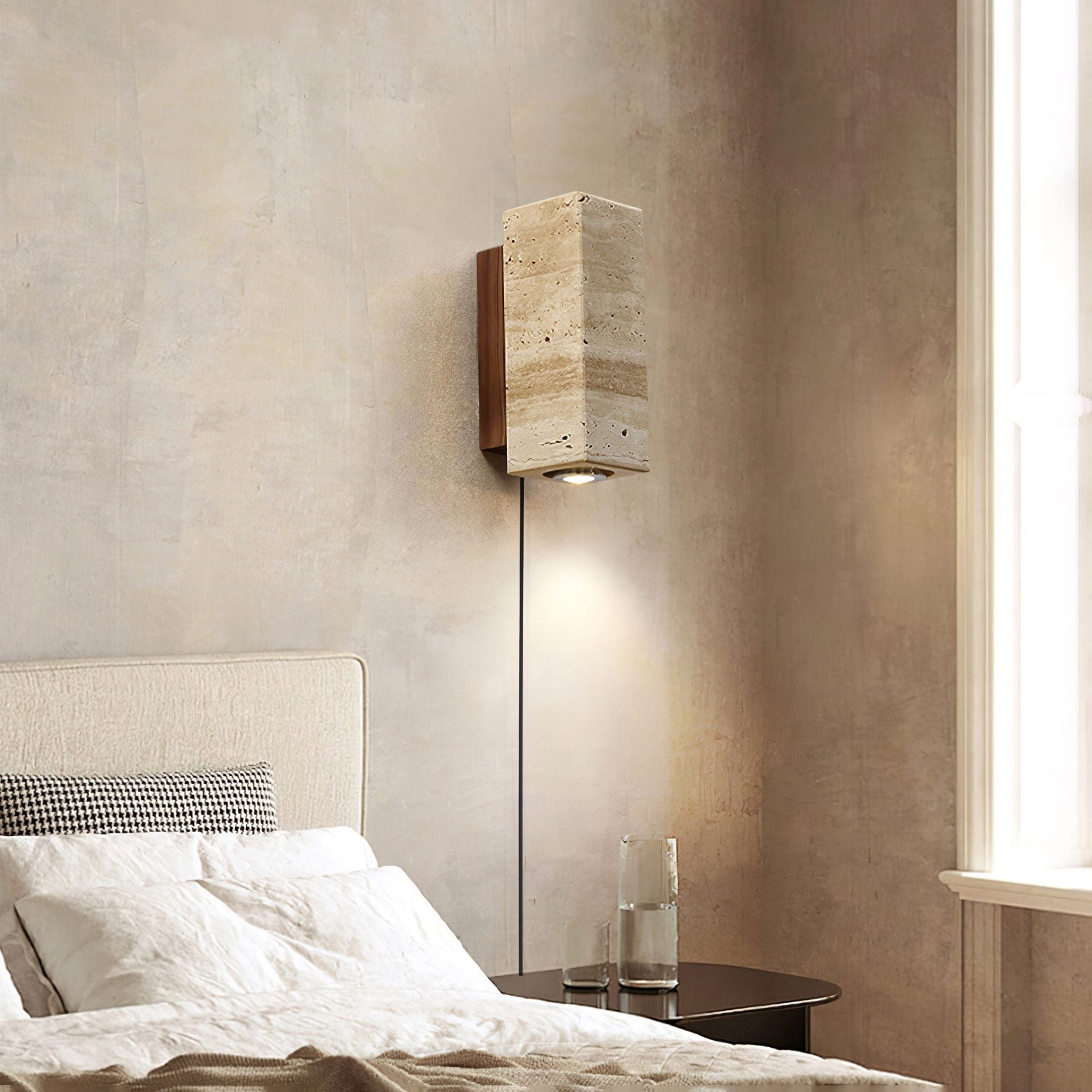 Vintage Marble Travertine Wall Lamp M475