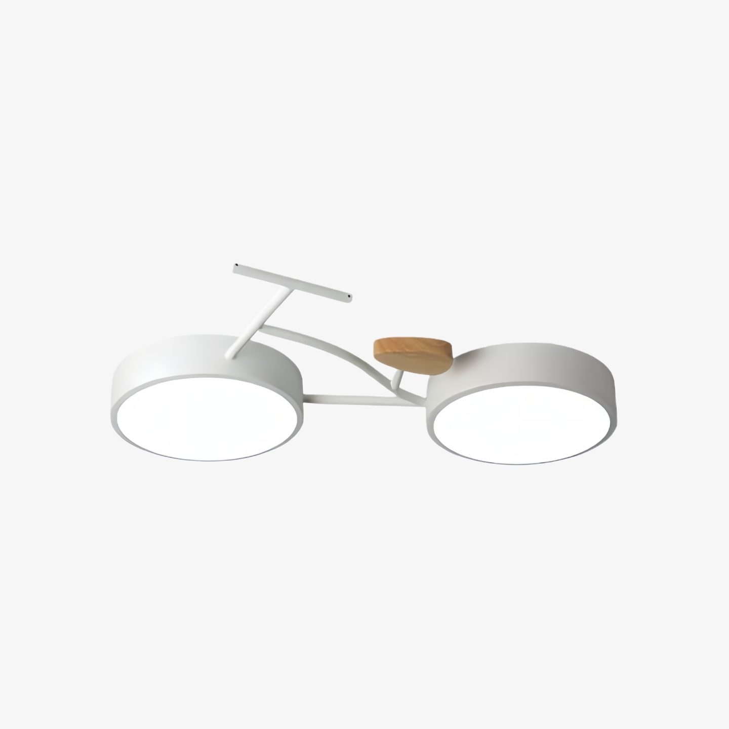 Nordic Fun Bicycle LED Ceiling Lamp - Wood Disc Design for Children's Room S380