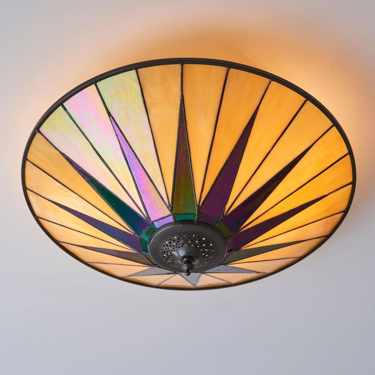 TF Dark Star Geometric Star Ceiling Light - Tiffany Style for Hallway T637
