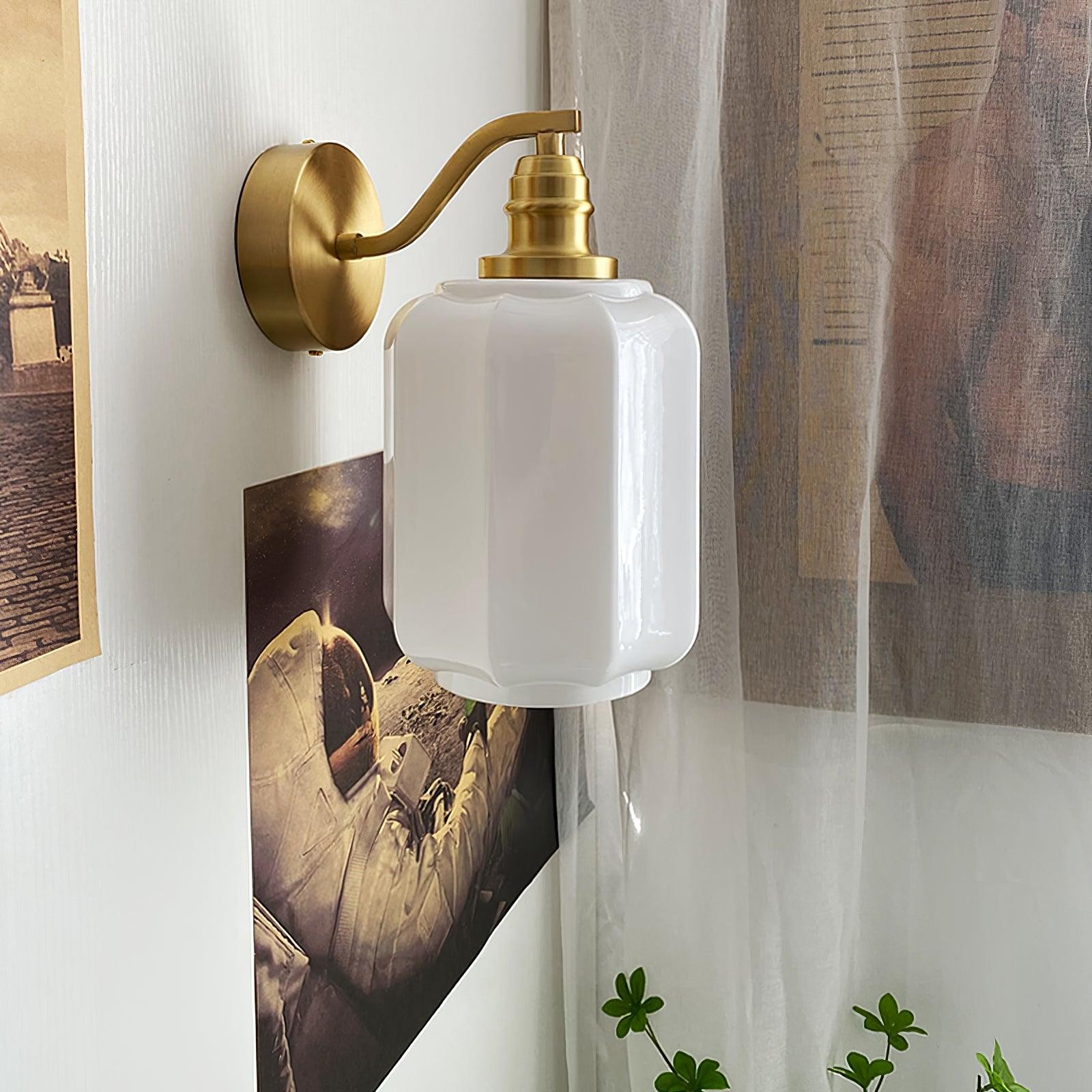 Retro Brass and Glass Wall Lamp M151