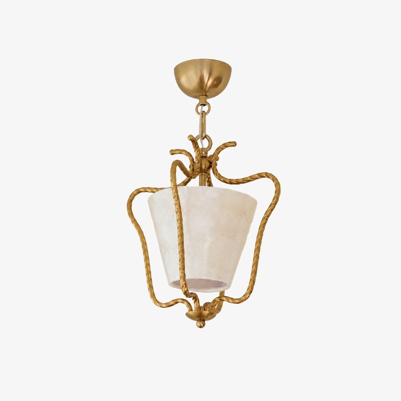 Lunavera Mid-Century Capiz Shell Drum Ceiling Light for Balcony and Hallway T2198