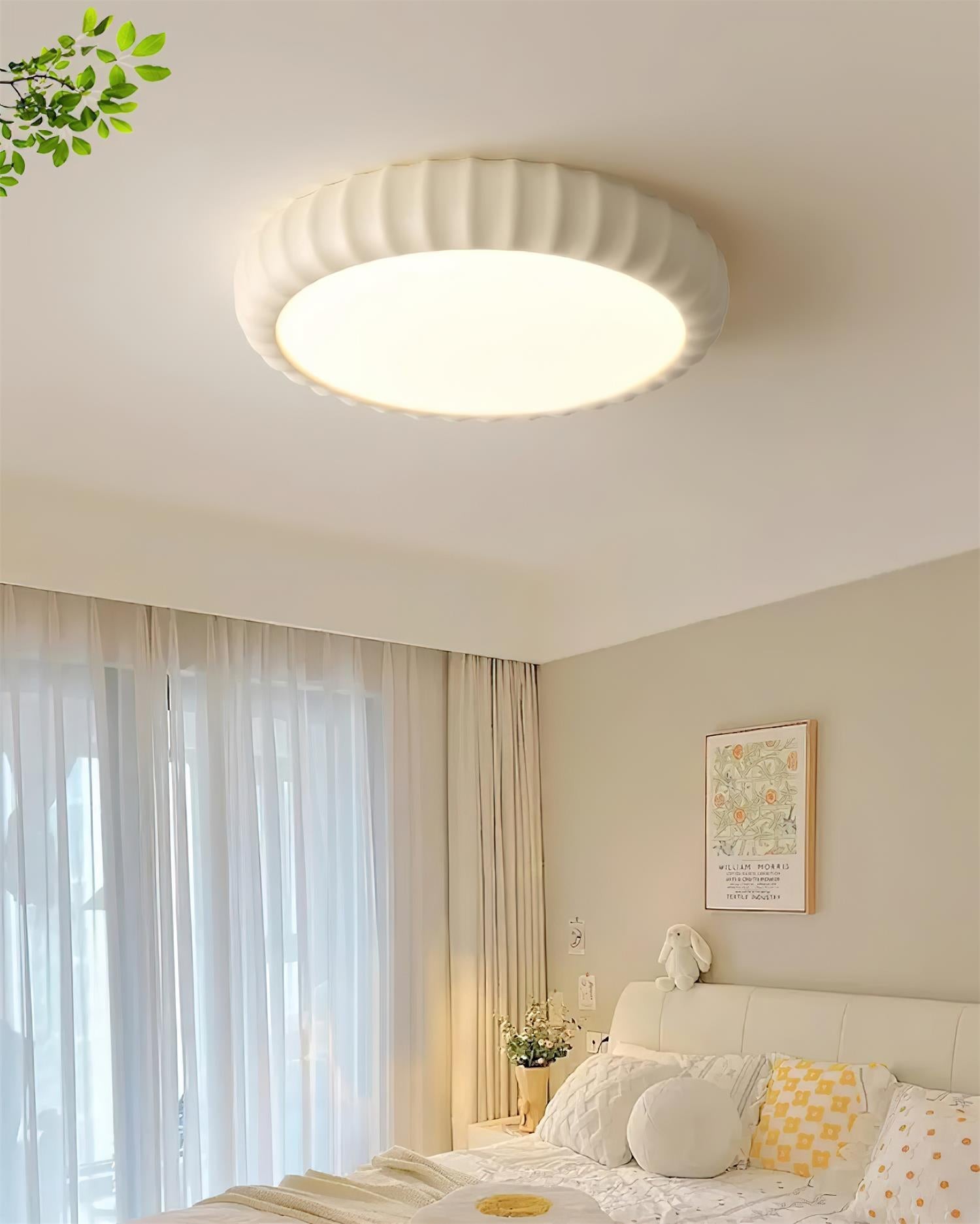 Simple Cream Style Wave Round Ceiling Light M145