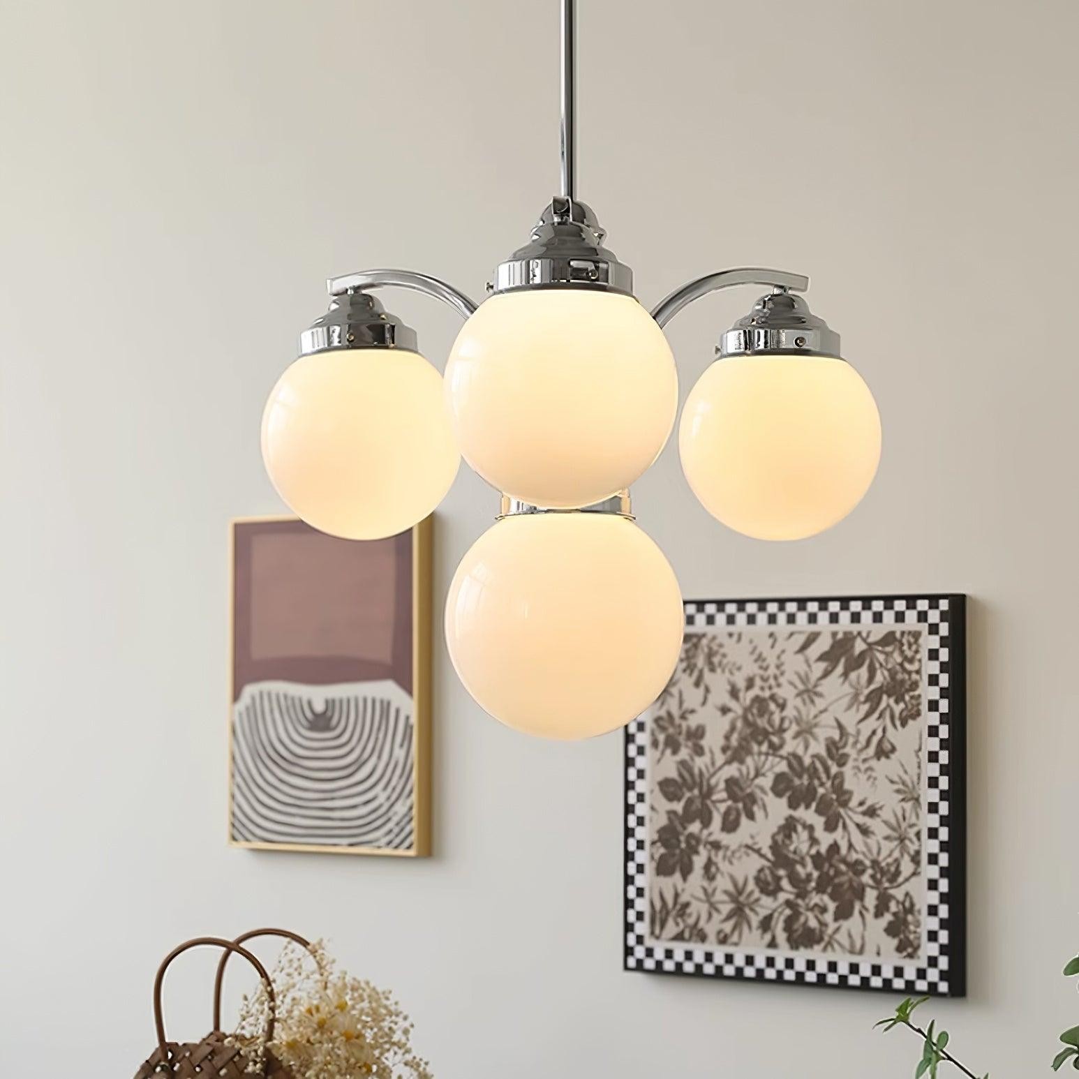 French Elegant Glass Orb Chandelier M427