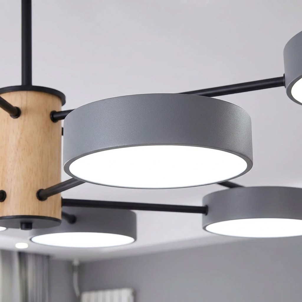 Modern Branch Design Chandelier - Wooden Sputnik LED Light for Dining Room S387