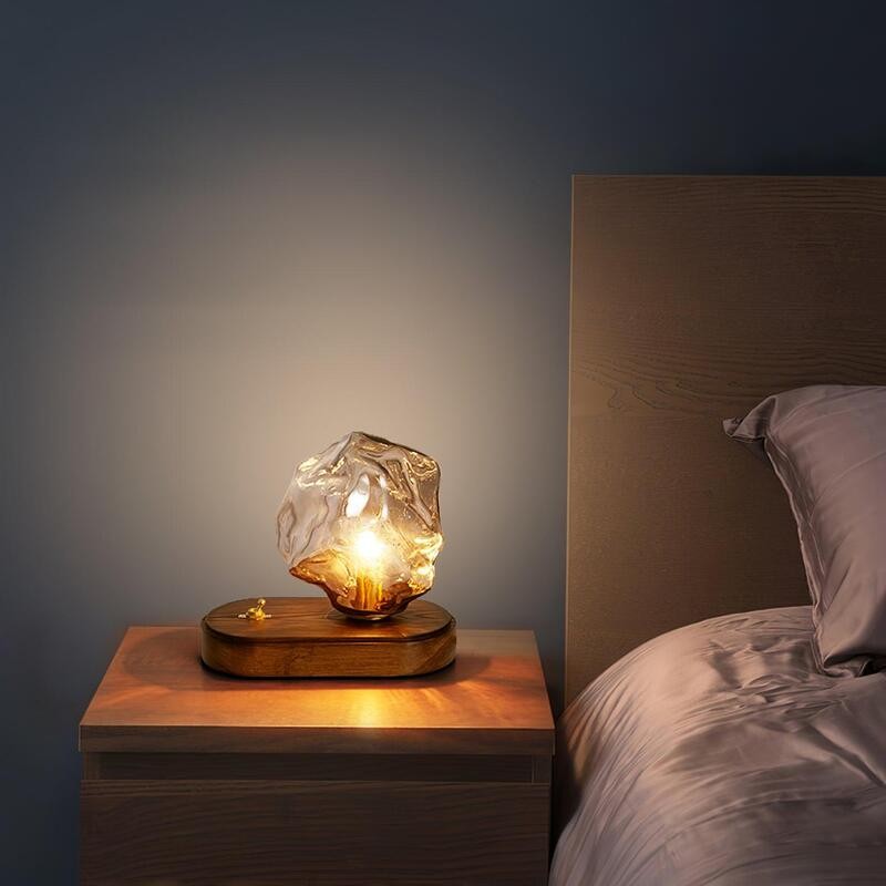 Ice Cube Stone Glass Table Lamp