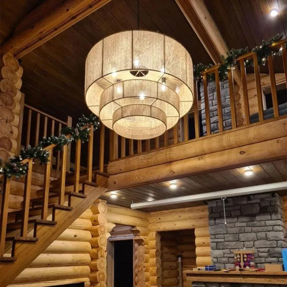 The Elegant Woven Waterfall Rattan Pendant Light T2052