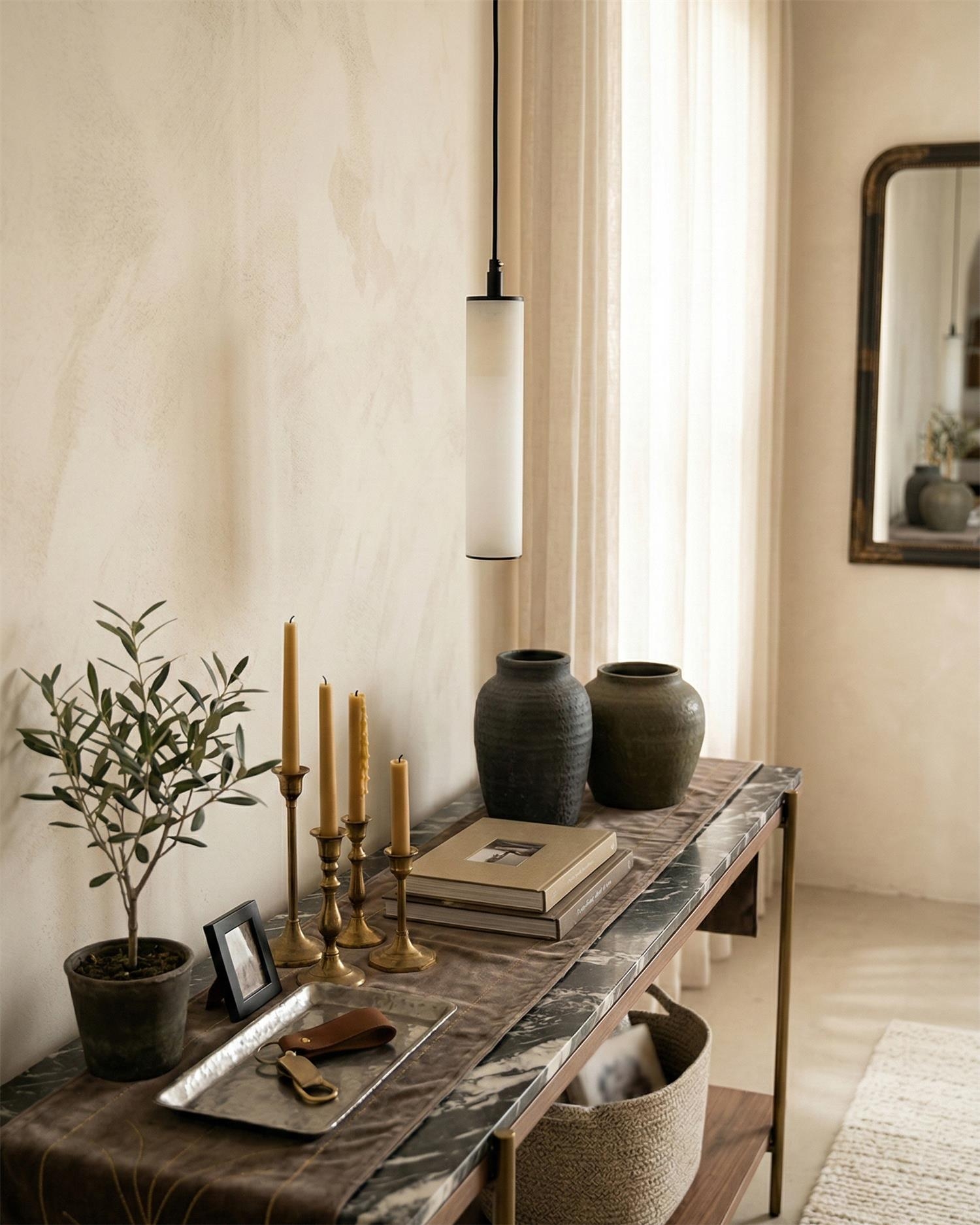 Calder Alabaster Tube Pendant Lamp T1571