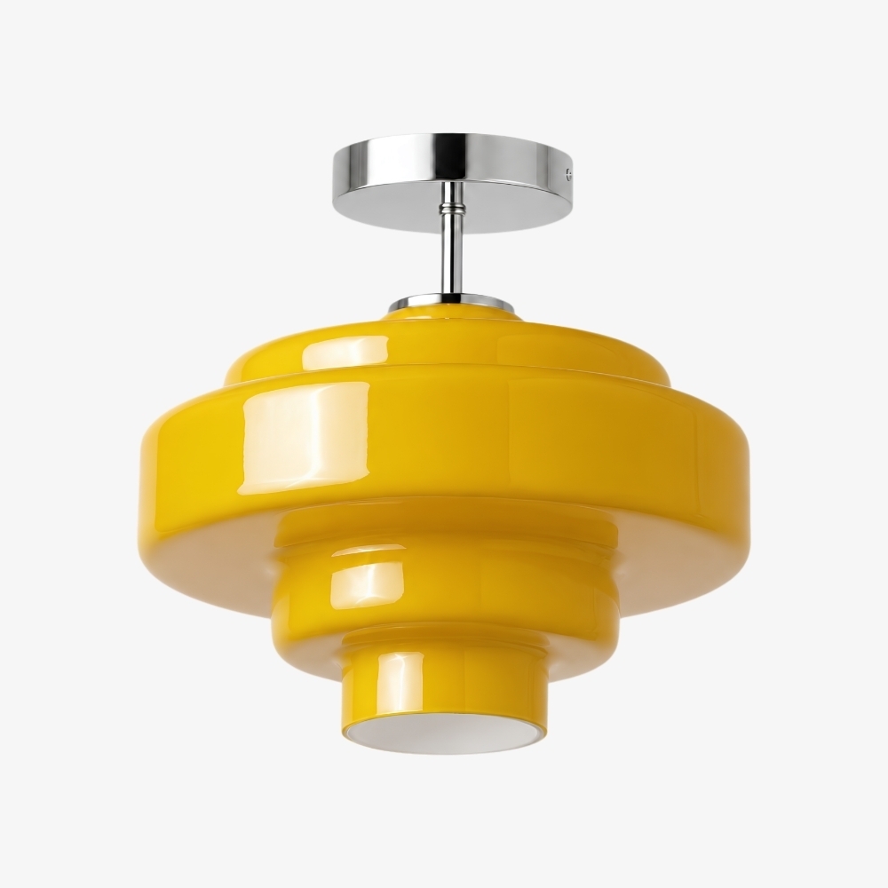 Koloro Glass Ceiling Light - Layered Rounded Design Lampshade for Hallway or Cloakroom T2251