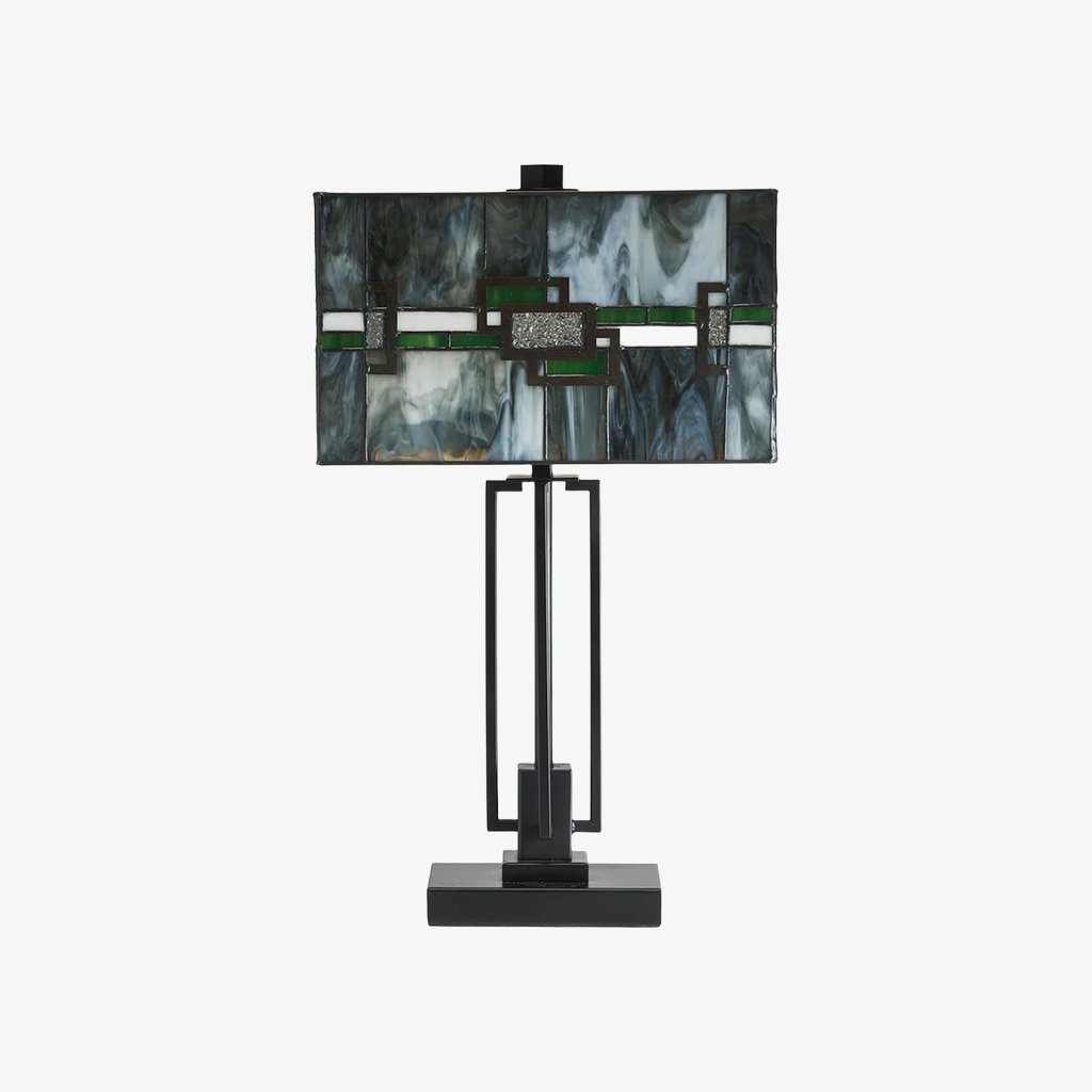 Culletto Mosaic Rectangular Stained Glass Table Lamp T646