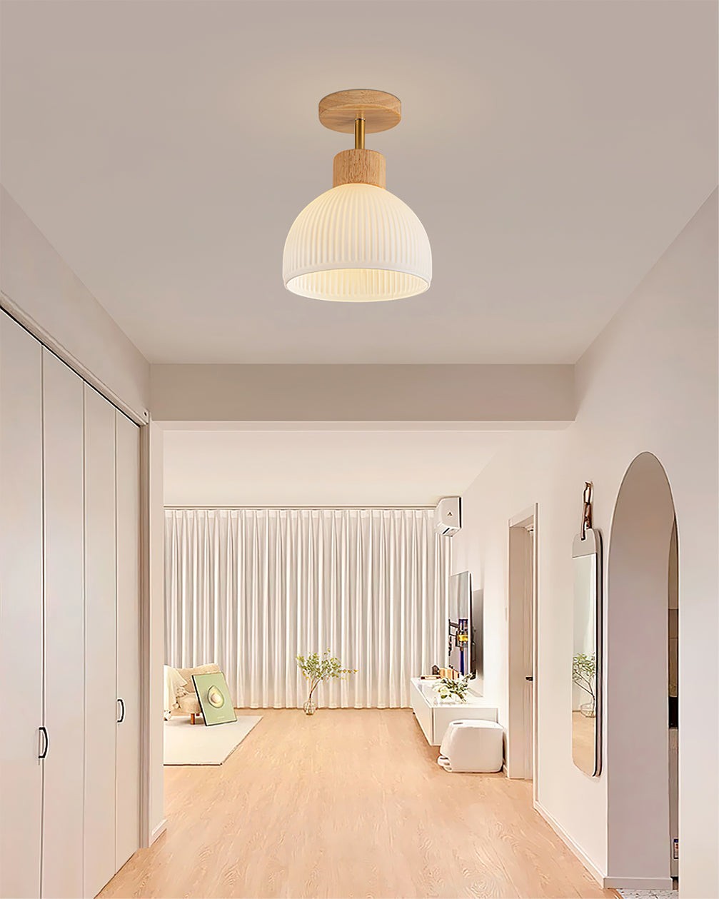 Nordic Wood Style LED Ceiling Lamp M76