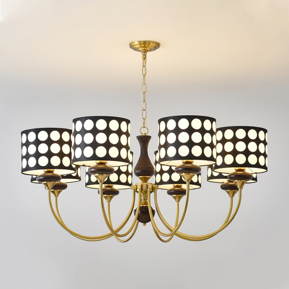 Geometry Black Polka Dots Fabric Chandelier S364