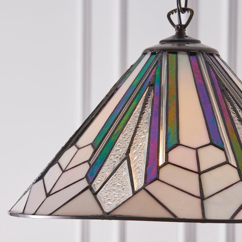 TF Astoria Tiffany Ceiling Pendant - Dimpled Geometric Glass Design for Living Room T1035