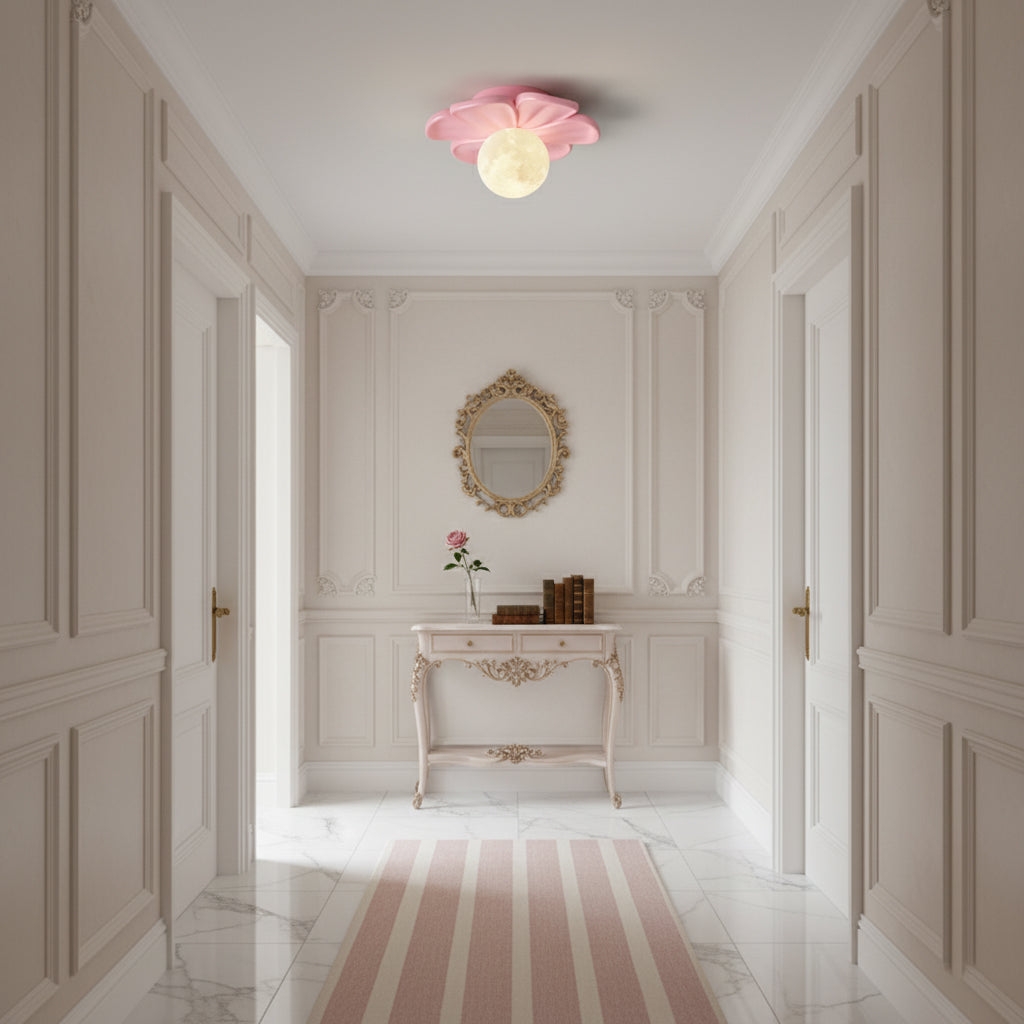 Cream Bloom Flower Ceiling Lamp T1632