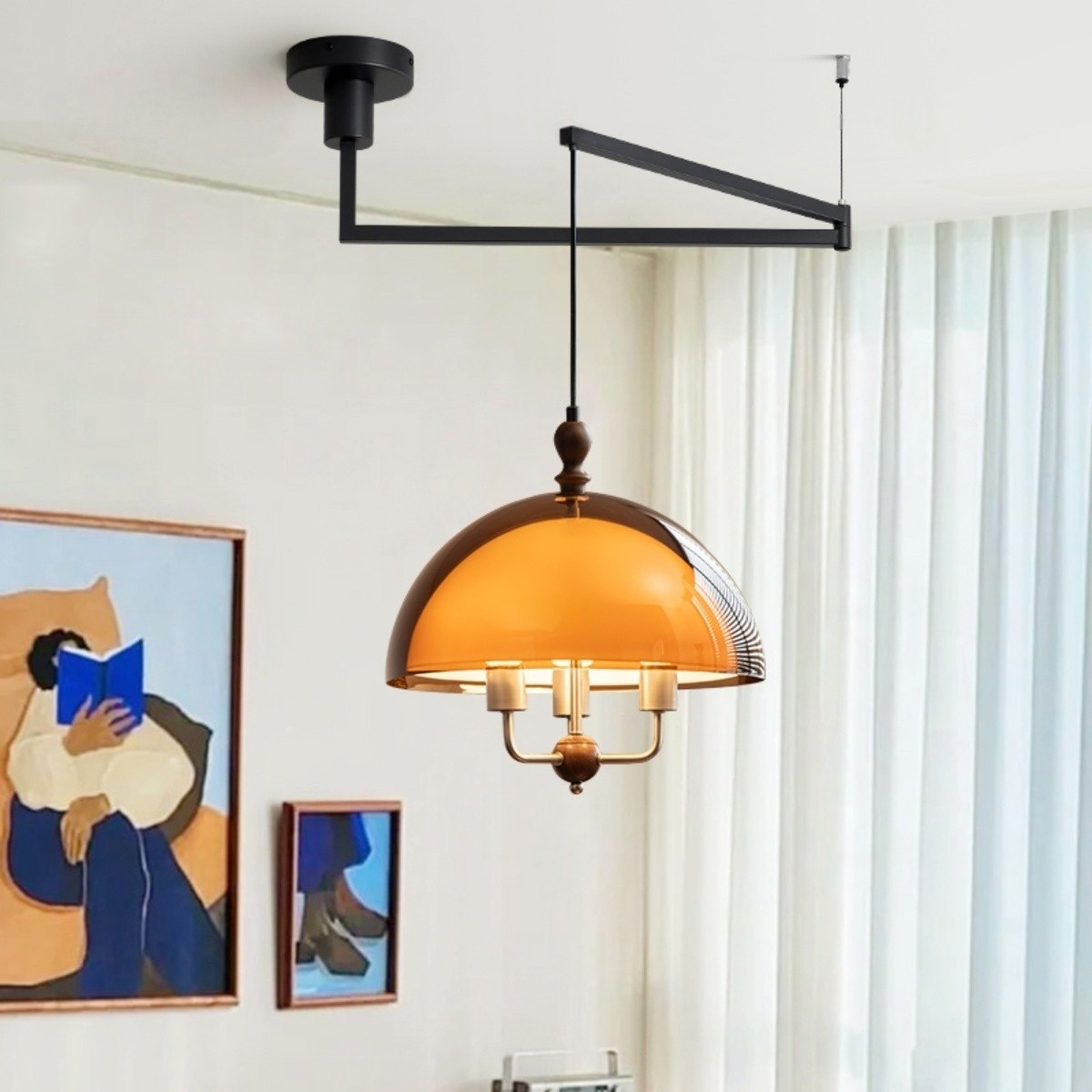 French Medieval Style Sunset Afterglow Acrylic Pendant Light S254