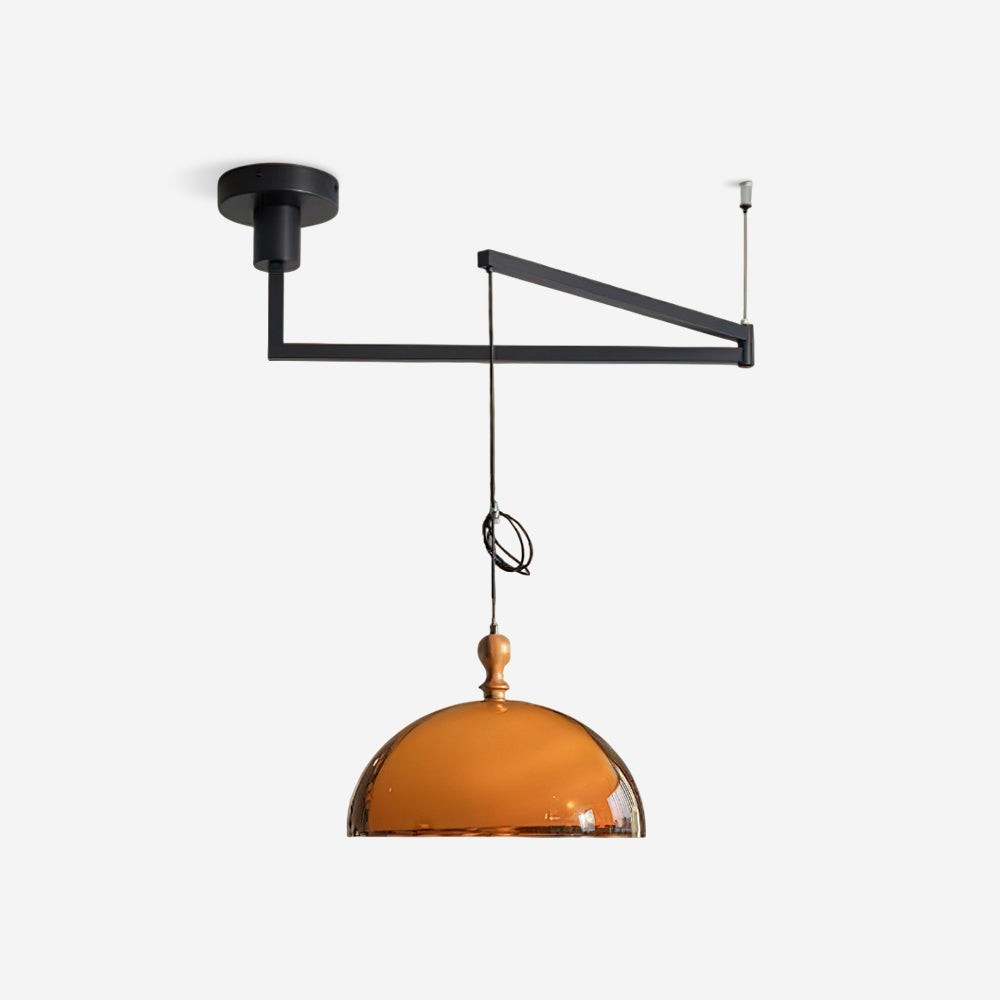 Retro Double-layer Lampshade Swing Arm Pendant Lamp P018
