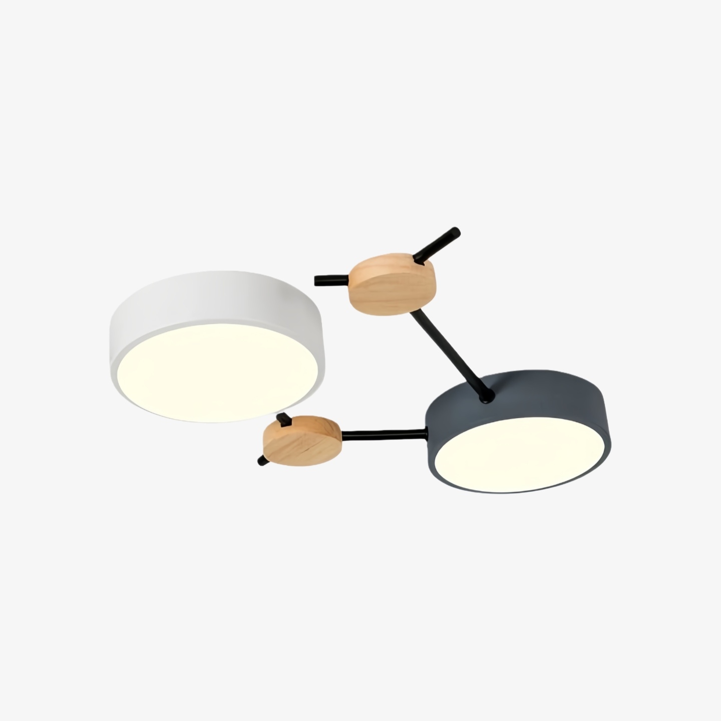 Modern LED Ceiling Lamp - Stylish Wood Disc with Branch Design for Bedroom S379