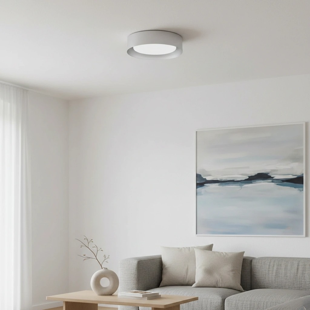 Velcora Contemporary Metal Flush Mount Ceiling Light - Elegant Drum Ceiling Fixture for Bedroom T1125
