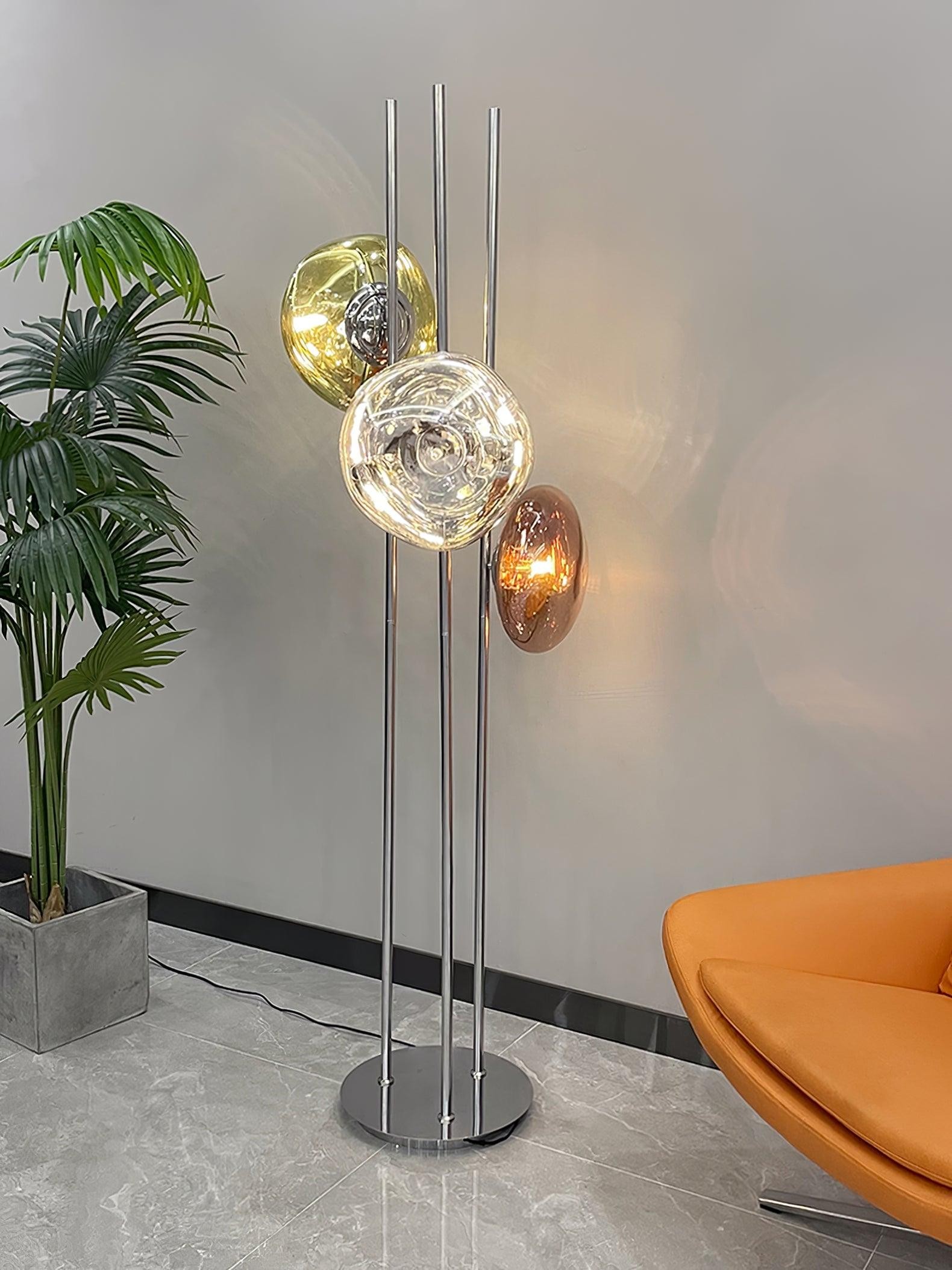 Tricolor Art Textured Glass Floor Lamp M313