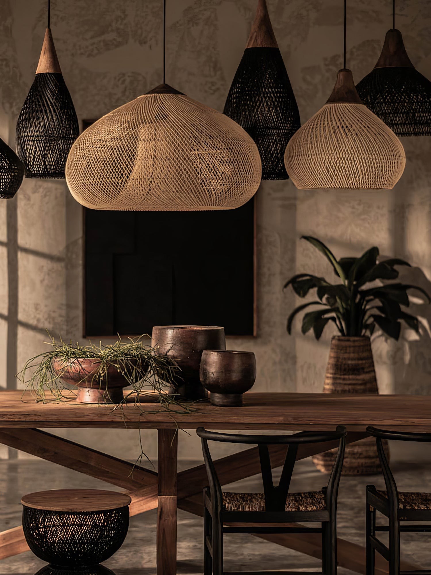 Harp Braided Rattan Pendant Lamp T048
