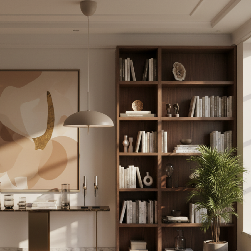 Aurelia Pendant Lamp - Sculptural Metal Frame with Sleek Shade for Dining and Entry T770