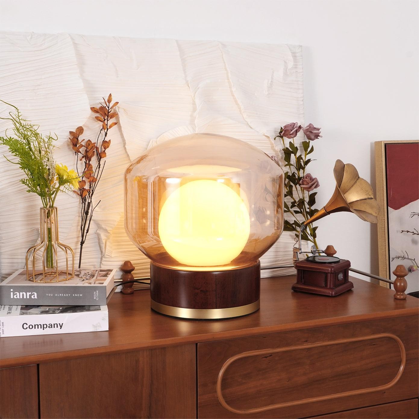 Simple Creative Wood Orb Table Lamp M423