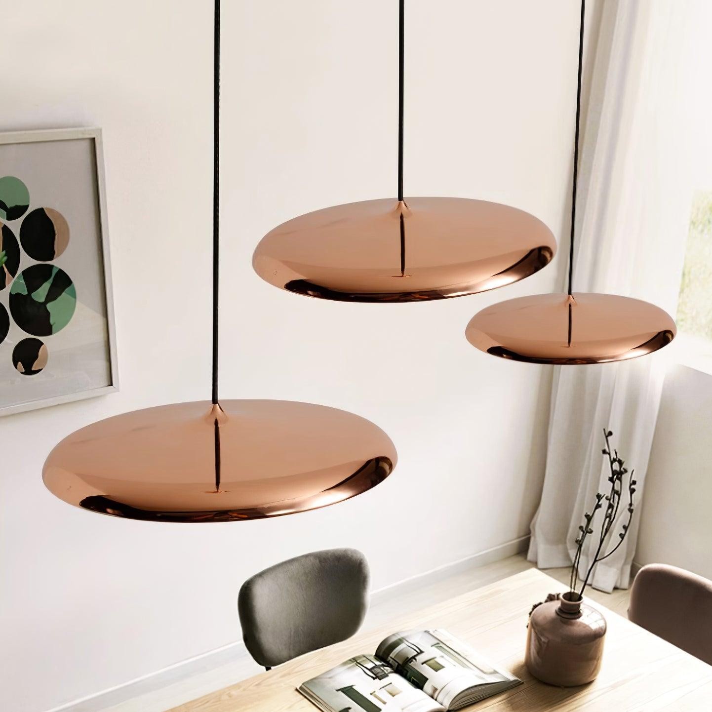 Modern Metal Saucer Pendant Light – Slim Design with LED Lighting M45