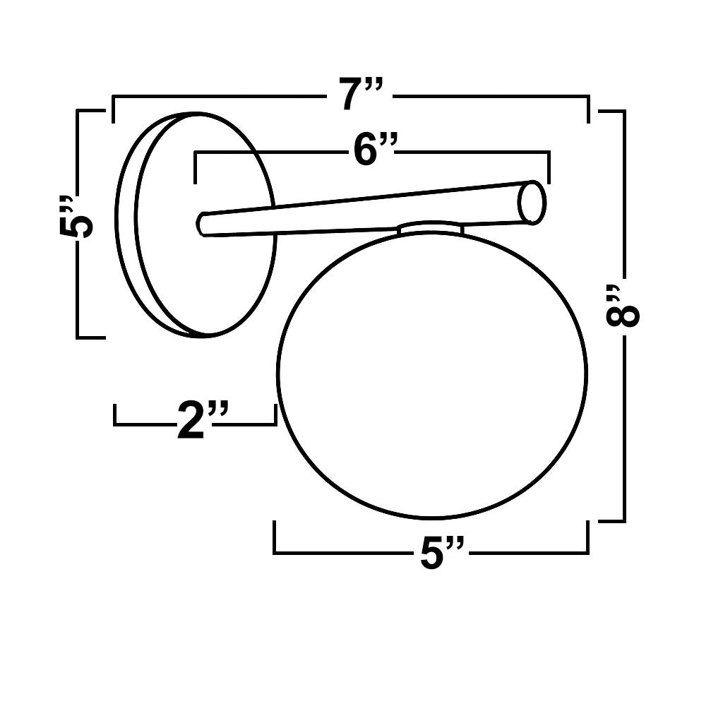 Glorica Glass Wall Sconce - Frosted Globe Light T397